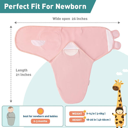 Premium Swaddle Blankets for Baby Girls - 3 Pack Adjustable Sleep Sack Set in Orange Pink Feather & Wave Point, Suitable for Newborns 0-3 Months (Small/Medium)