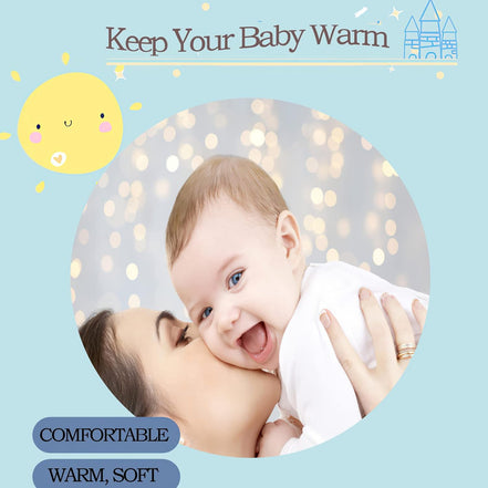 Newborn Baby Swaddle plus Velvet Fleece Stroller Wrap - Thick Knit Soft Warm Sleeping Bag Sack for Kids Toddler (Black)