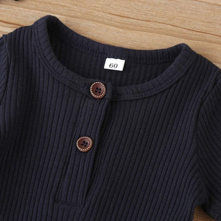Newborn Baby Boy Girl Knitted Romper Jumpsuit Solid Long Sleeve Legging Bodysuit Playsuit Clothes Winter 0-18M
