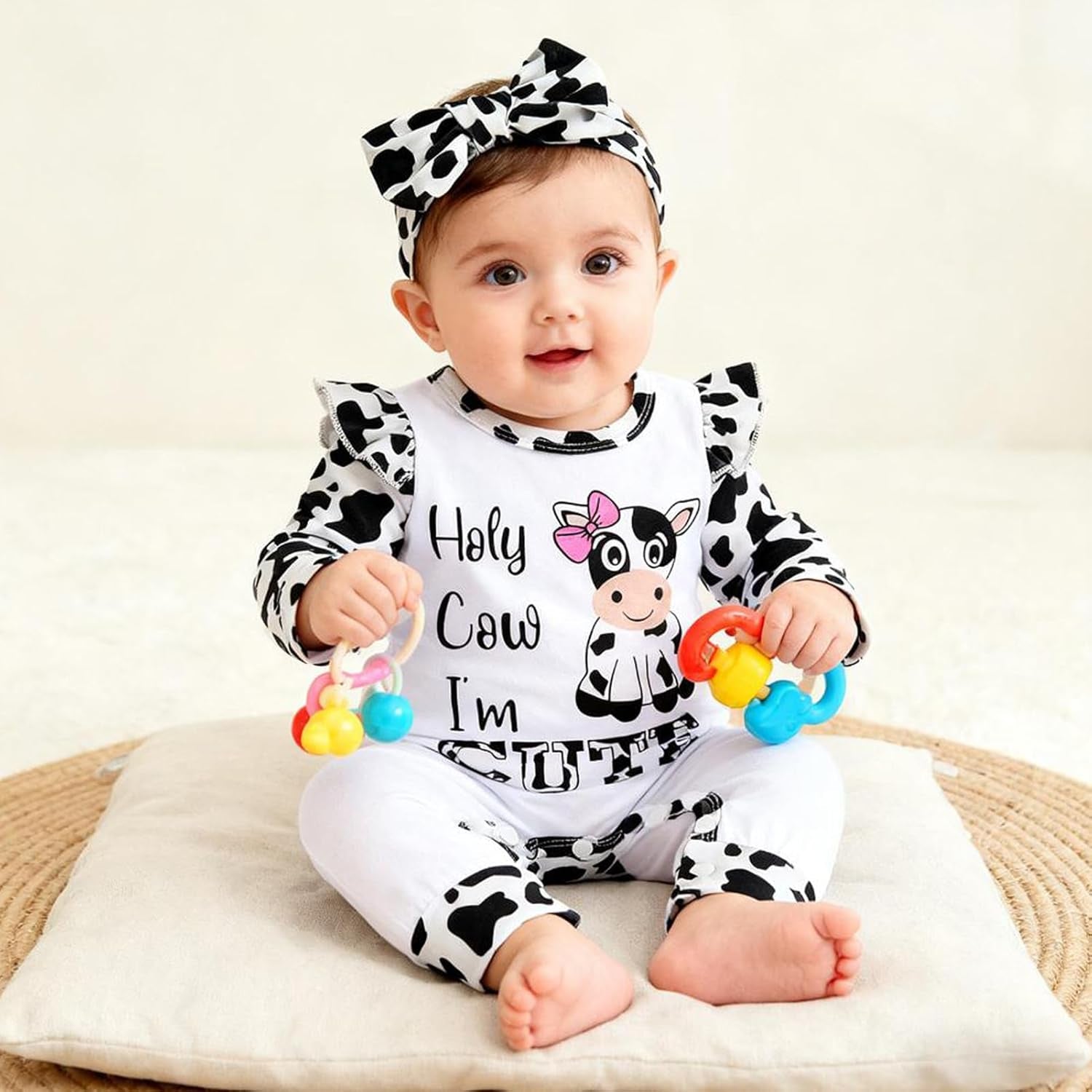 Newborn Baby Girl Romper Infant Letter Print Jumpsuit Floral Bodysuit+Hat+Headband+Gloves Coming Home Clothes Outfits