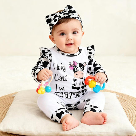 Newborn Baby Girl Romper Infant Letter Print Jumpsuit Floral Bodysuit+Hat+Headband+Gloves Coming Home Clothes Outfits