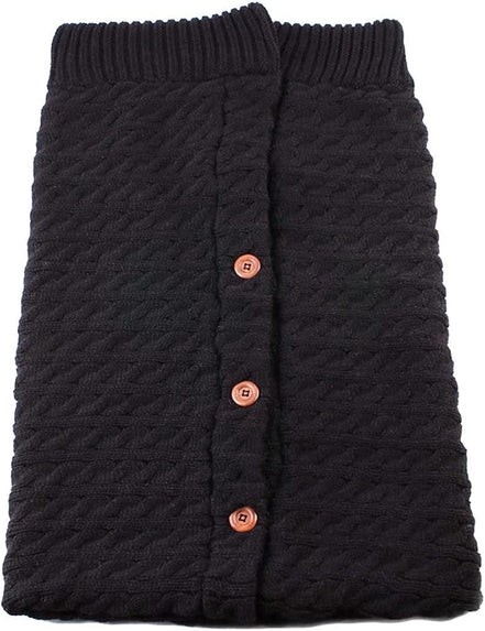 Newborn Baby Swaddle plus Velvet Fleece Stroller Wrap - Thick Knit Soft Warm Sleeping Bag Sack for Kids Toddler (Black)