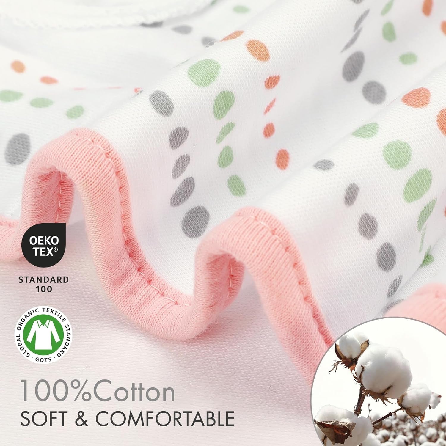Premium Swaddle Blankets for Baby Girls - 3 Pack Adjustable Sleep Sack Set in Orange Pink Feather & Wave Point, Suitable for Newborns 0-3 Months (Small/Medium)
