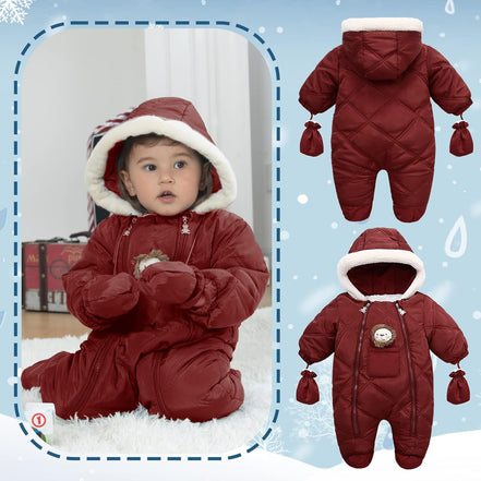 Baby Winter Outfit Coat Romper Outwear Hooded Footie Toddler Infant Lion Snowsuit