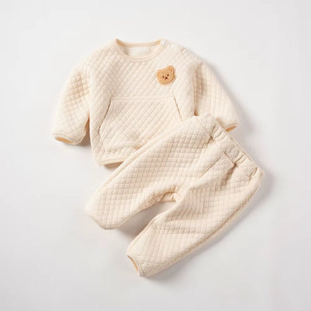 Two-Piece Set Newborns Bear Winter Leisure Suit Children Cartoon Pocket Sweatshirt Baby Items Baby Stuff 0-12M